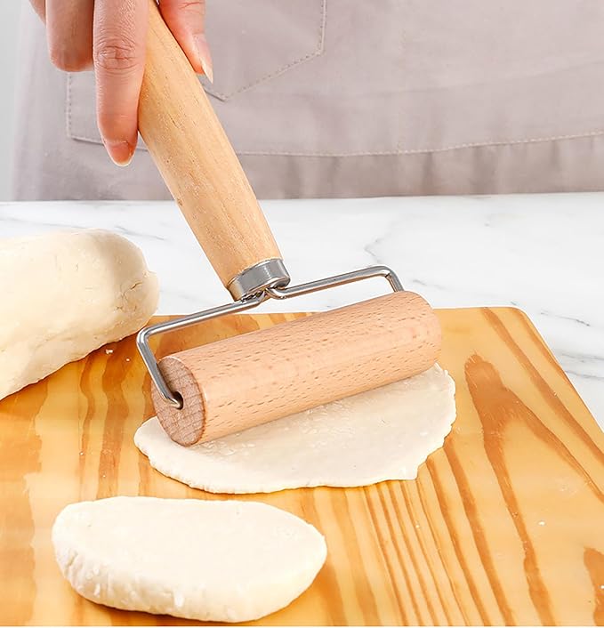 Roller Rolling Pin, 4 Inch Wood Rolling Pin - Image 3
