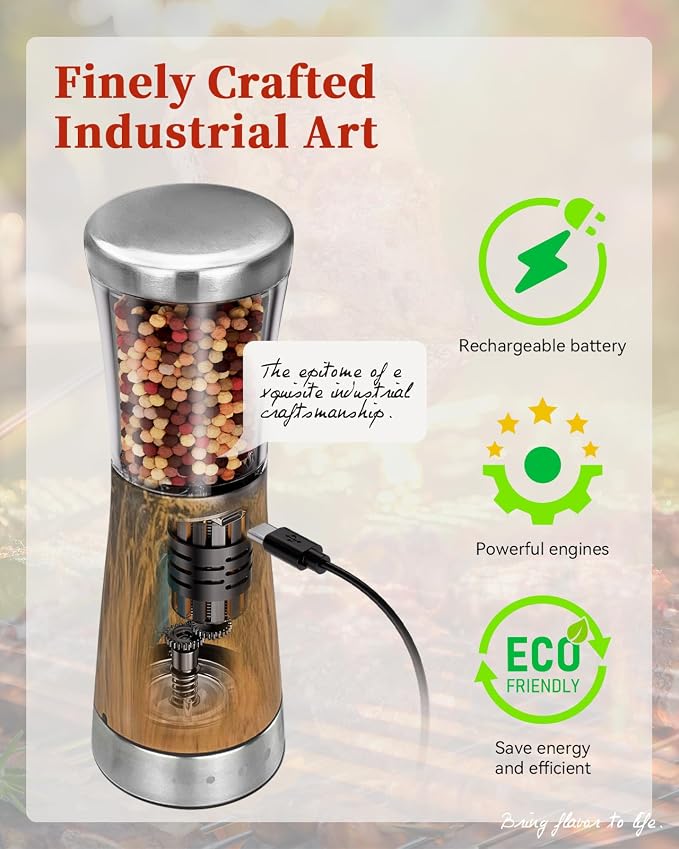 Electric Salt and Pepper Grinder Set - Image 4