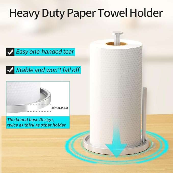 Paper Towel Holder Countertop, Standing Paper Roll Holder - Image 2