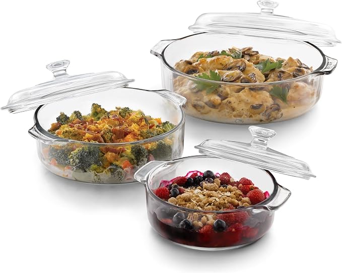 Libbey Baker's Basics 3-Piece Glass Casserole Dishes by Libbey