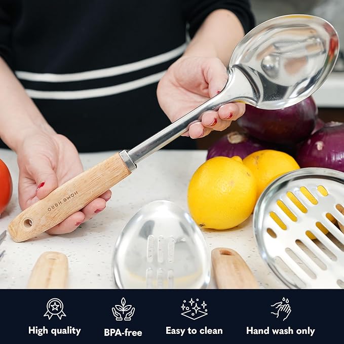 Home Hero Stainless Steel Kitchen Utensils Set - Image 5