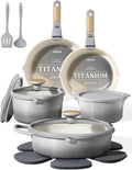 CAROTE 17Pcs Titanium Cookware Set, Pots and Pans Set Non Stick, Kitchen by CAROTE