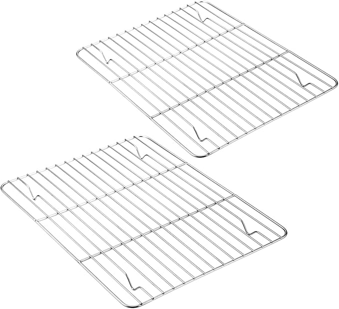 E-far Baking Cooling Rack Set of 2, Stainless Steel Metal Roasting Cooking Racks by E-far