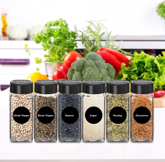 Saiveina 12 Pack Glass Spice Jars - Image 6