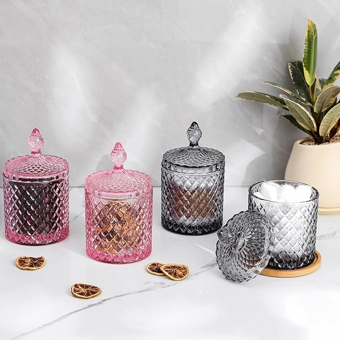 rejomiik Qtip Holder Glass Apothecary Jars - Image 7