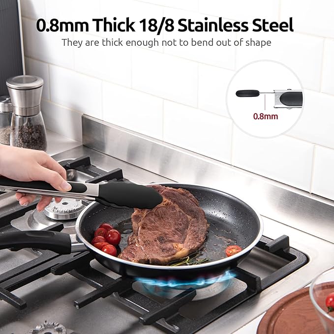 600ºF Heat Resistant Kitchen Tongs: U-Taste 9 inch Silicone Cooking Tong - Image 5