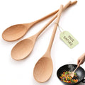 HANSGO 10 Inch Wooden Spoons for Cooking, Heat Resistant, Non-Scratch for by HansGo