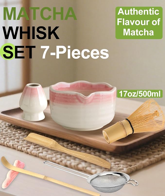 JBER Matcha Whisk Set, Ceramic Matcha Set Includes Bowl & Holder, Bamboo Whisk - Image 2