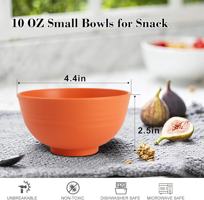 Wrova wheat straw small bowls 10oz set of 8 - Image 2