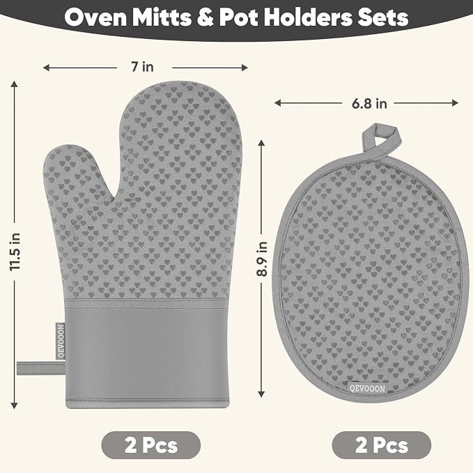 Oven Mitts and Pot Holders 4 Sets, Heat Resistant 500 ℉ Oven Mitt and Pot Holder - Image 2