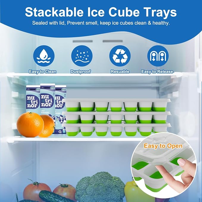 Ice Cube Tray, Ice Cube Trays for Freezer 3 Pack - Image 2
