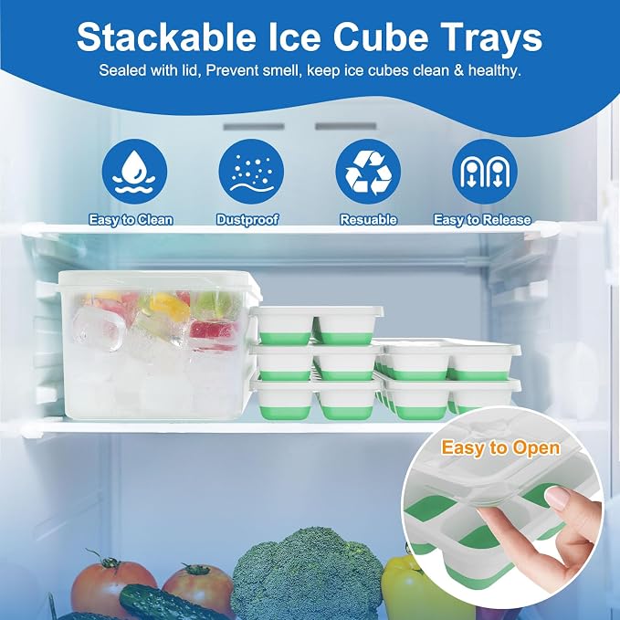 5 Pack 70 Cube Silicone Ice Cube Trays - Image 2