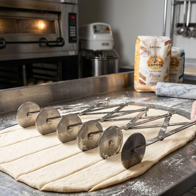 TrueCraftware- 6-Wheel Stainless Steel Adjustable Dough Divider- Pastry Cutter - Image 2