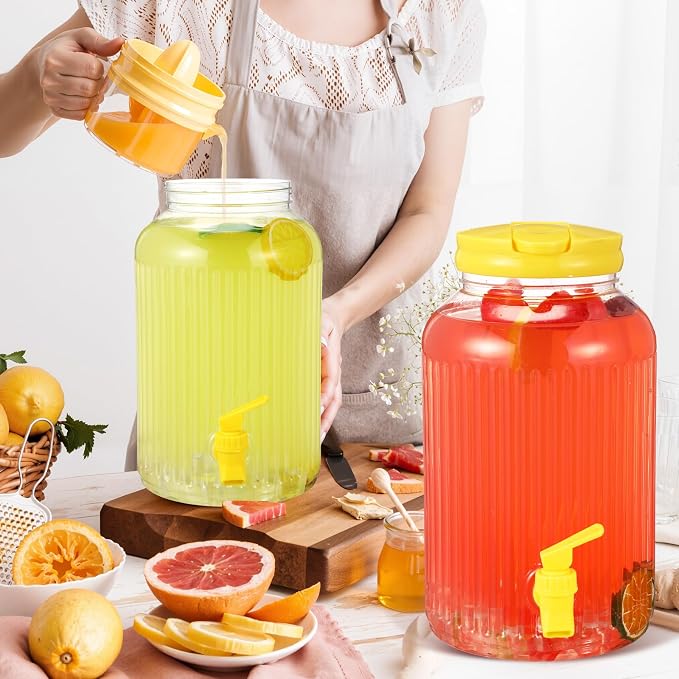 SiliFine 2 Pieces 1 Gallon Plastic Beverage Dispenser - Image 7