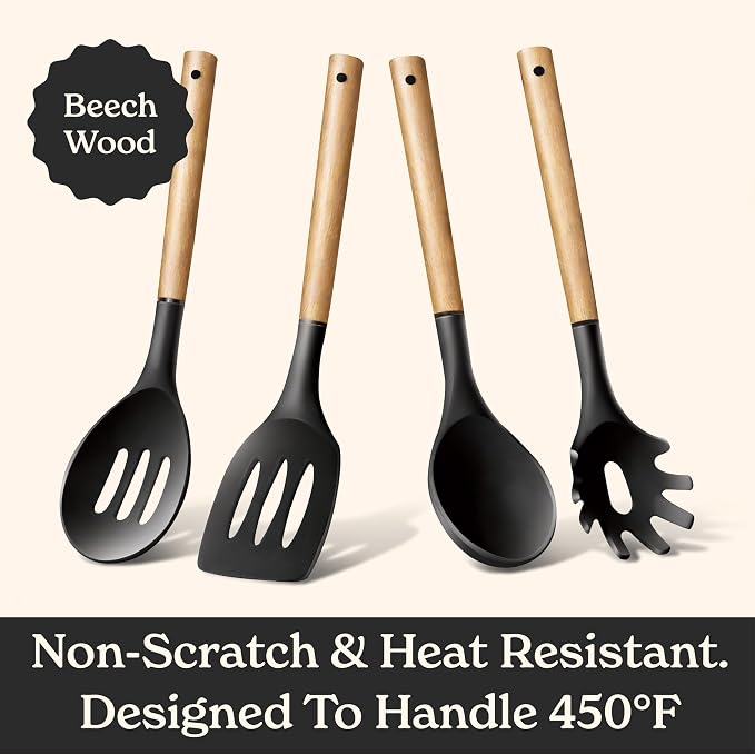 Country Kitchen Non Stick Silicone Utensil Set - Image 5