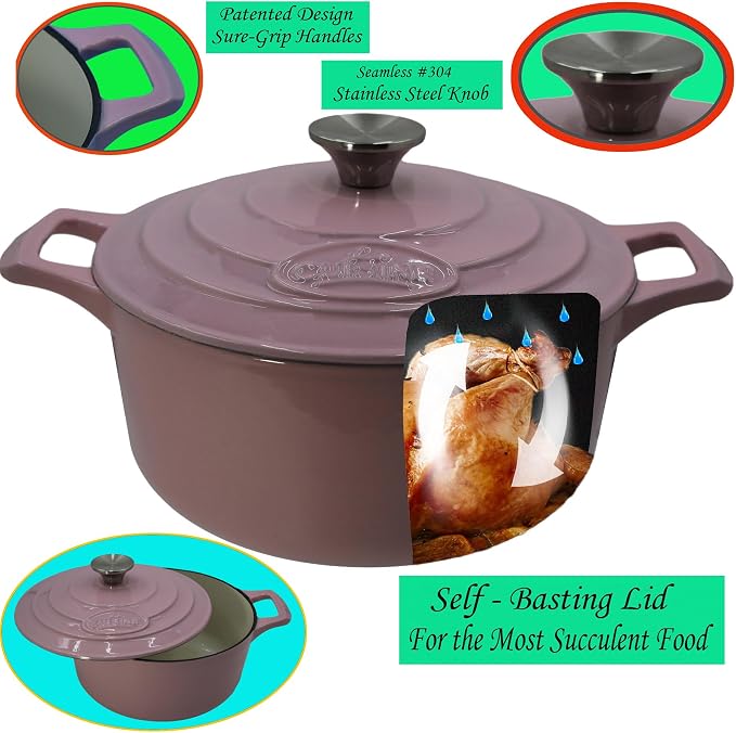 La Cuisine Enameled Cast Iron Dutch Oven Casserole Dish Pot - Image 3