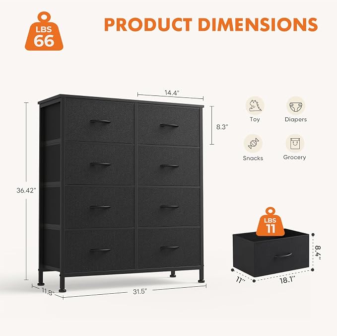 Sweetcrispy Dresser, Dresser for Bedroom Drawer Organizer Storage Drawers - Image 3