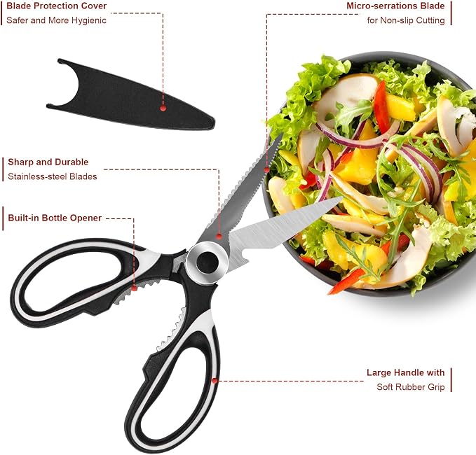 SZHLUX 2-Pack Kitchen Scissors Heavy Duty, Premium Sharp Kitchen Shears - Image 4