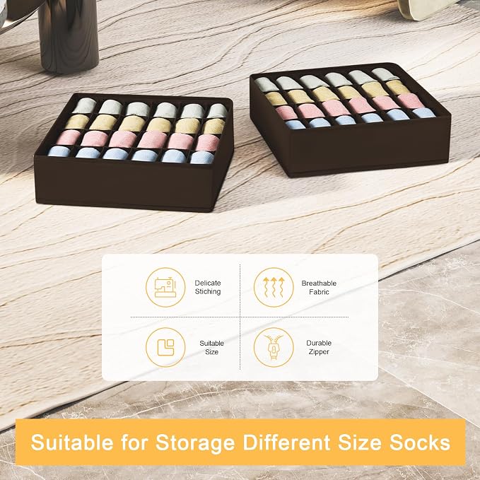 Joyoldelf Sock Organizer Drawer Organizer - Image 6