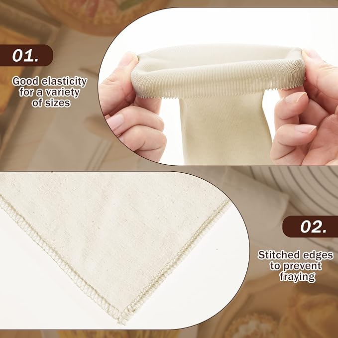 Tessco 6 Pieces Pastry Cloth and Rolling Pin Cover Set Includes 2 Pcs 25 x 20 - Image 3