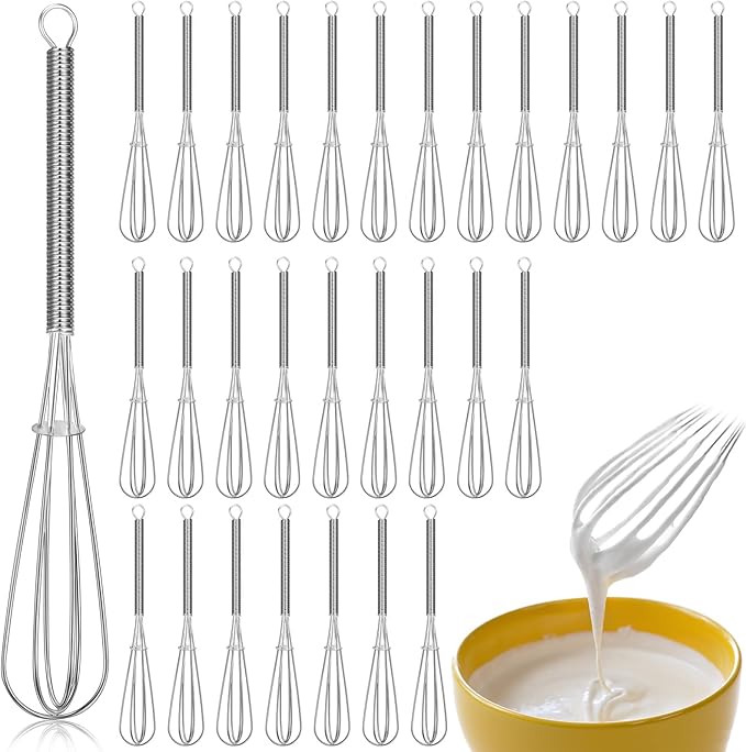Baderke 30 Pcs Mini Whisk Bulk Small Whisks by Baderke