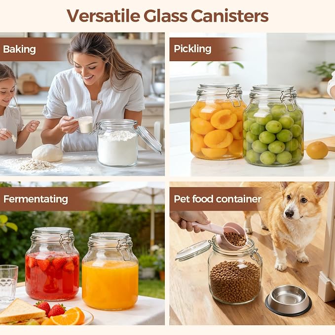 ComSaf 2-Pack 74oz Wide-Mouth Glass Jars - Image 7