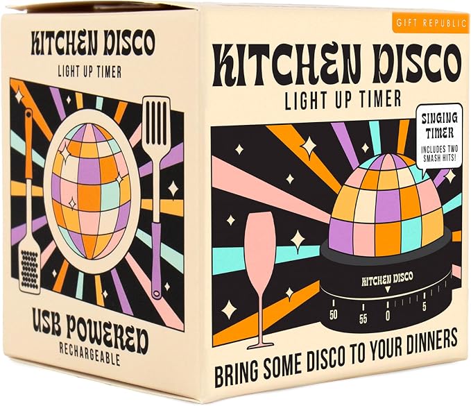Gift Republic Kitchen Disco Light Up Timer – 60-Minute Countdown, Plays 2 Disco by GiftRepublic