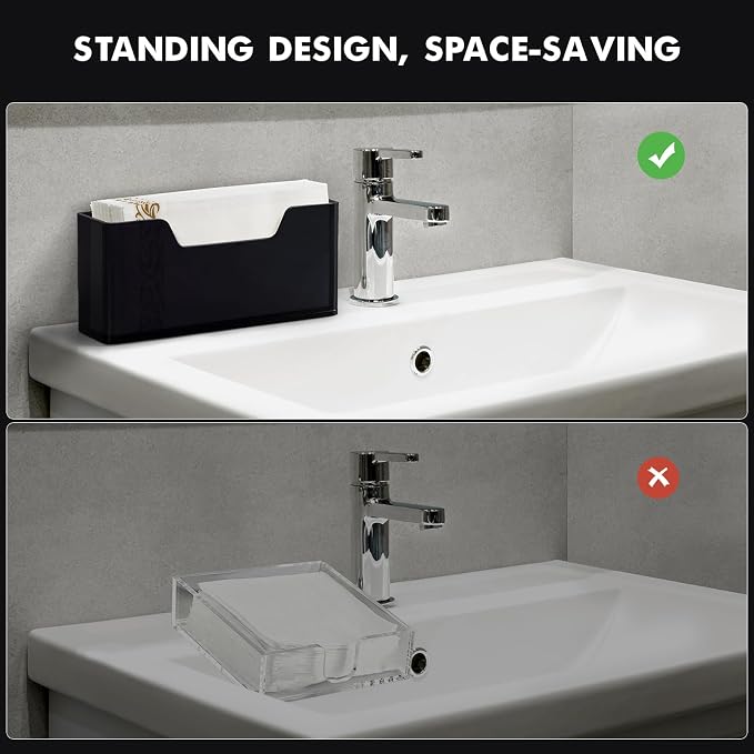 Acrylic Guest Towel Holder for Bathroom, Disposable Hand Towel Holder, Modern - Image 3