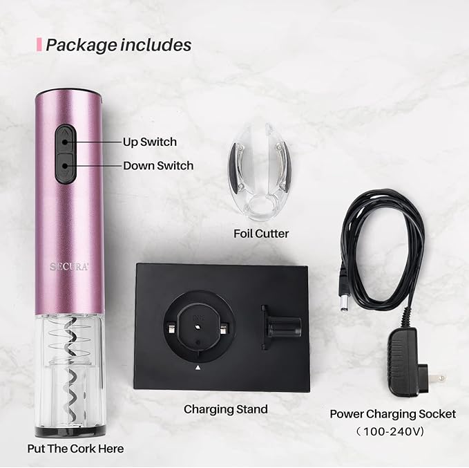 Secura Electric Wine Opener, Automatic Electric Wine Bottle Corkscrew Opener - Image 7