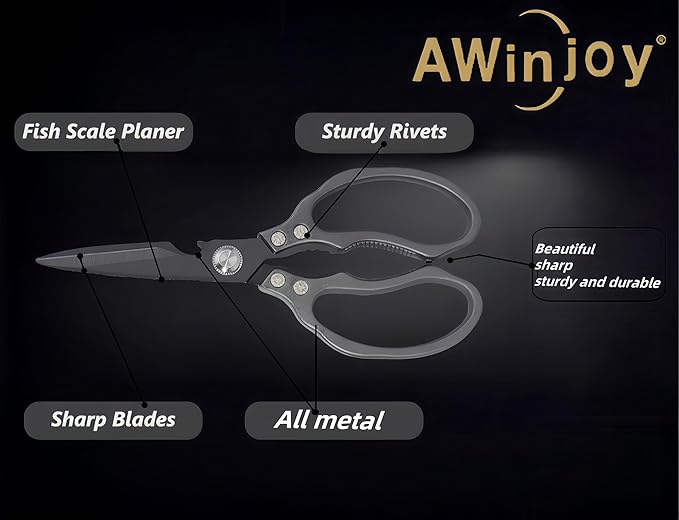 AWinjoy Heavy Duty Sharp Kitchen Scissors - Image 3