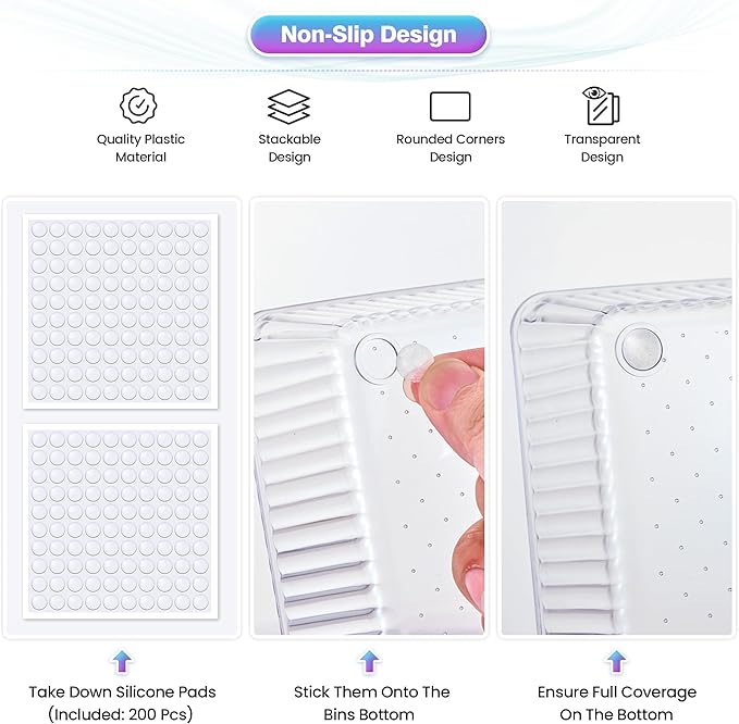 25 PCS Clear Plastic Drawer Organizer Set - Image 4