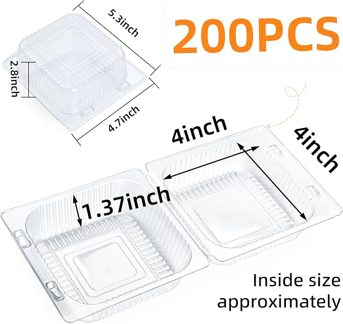 Evnlo 200 Count Clear Plastic Containers - Image 2