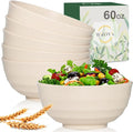 Wrova Wheat Straw Bowls Set 60 OZ, Unbreakable Large Beige Bowls Set of 6 by WROVA