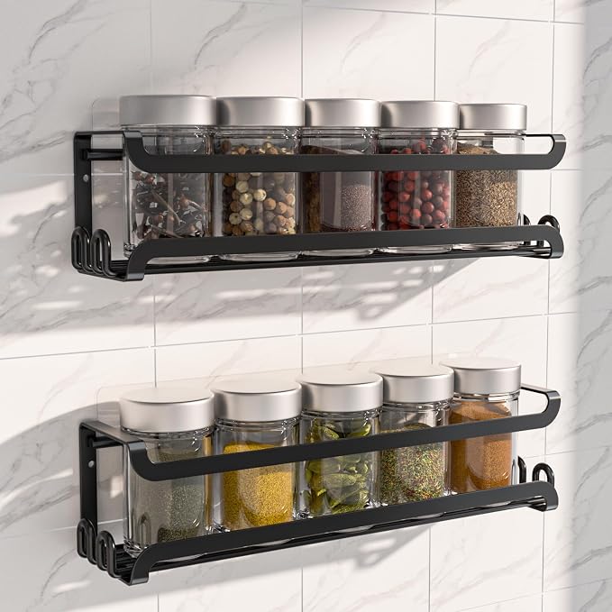 LUCYCAZ 2 Pack Wall Mounted Spice Rack by LUCYCAZ