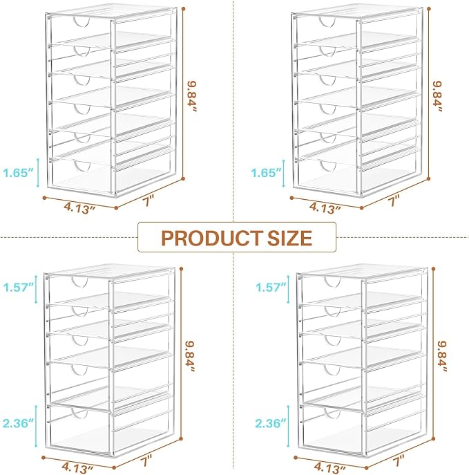 ARSTPEOE 22 Drawers, Acrylic Desk Makeup Organizer, Plastic Drawers Organizer - Image 3