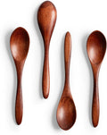 4 PCS Small Wooden Spoons, 5.8 Inch Honey Spoons by HEFILD