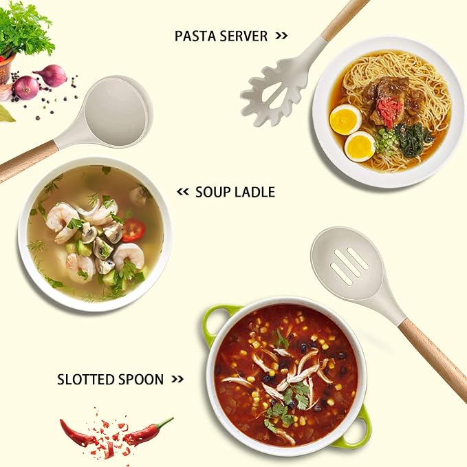 MIBOTE Silicone Cooking Kitchen Utensils Set - Image 2