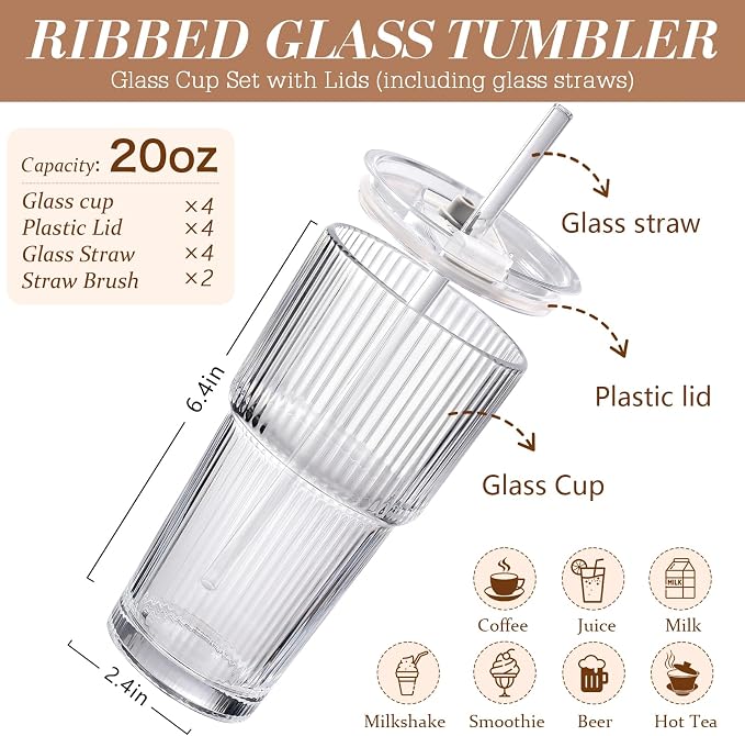 Iced Coffee Cups with Lids: Coffee Bar Accessories - Image 2