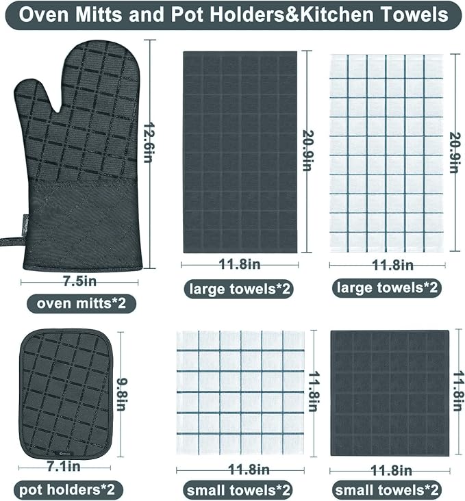 Oven Mitts Pot Holders Sets/Kitchen Towels and Dishcloths, Oven Gloves Kitchen - Image 2