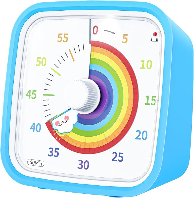 Yunbaoit Visual Timer with Protective Case, Rainbow Disk 60 Minute Countdown by Yunbaoit