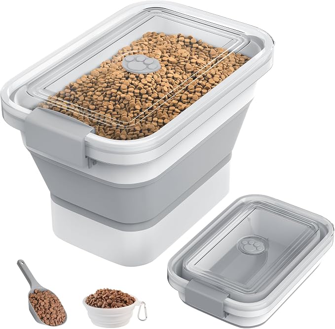 10-13 Lbs Dog Food Storage Container, Collapsible Dog Food Container by DDMOMMYCOLLAPSIBLEFOODSTORAGECONTAINERFAMILY