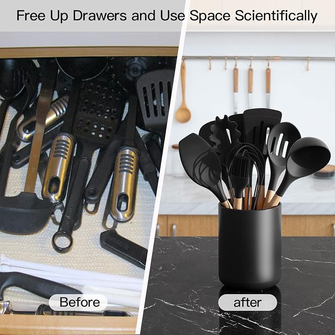 LATCHHOOK Matte Black Utensil Holder - Image 5
