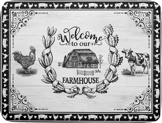 Farm Animal Dish Drying Mat 18x24 Inch Welcome to Our Farmhouse Microfiber Dish by Giwawa