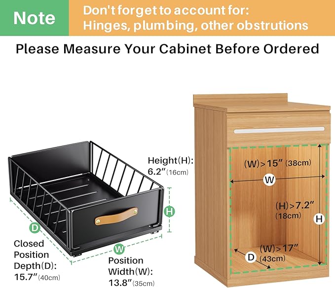 Pull out Cabinet Organizer, Heavy Duty Slide out Pantry Shelves Drawer Storage - Image 2