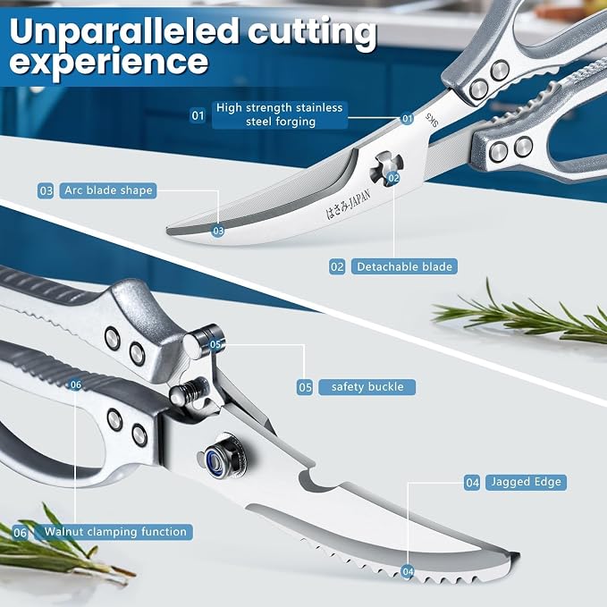 HUUSK Silver Kitchen Scissors Set - Image 3