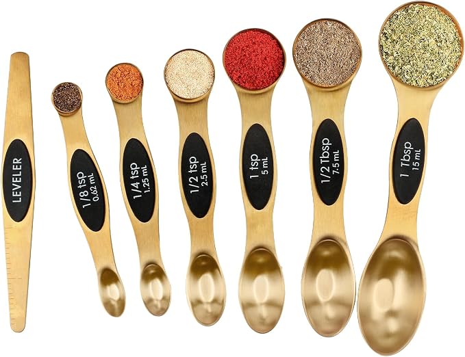 Magnetic Measuring Spoons Set Stainless Steel by BIDFUL