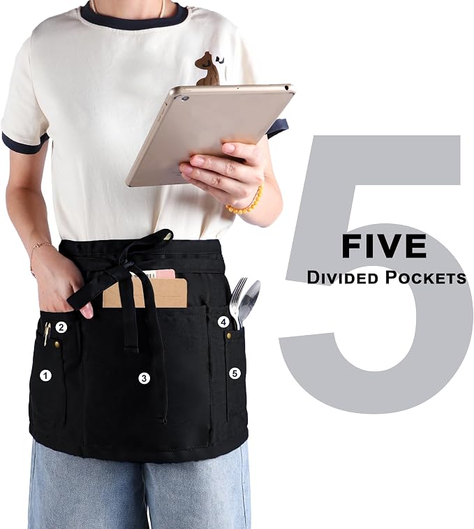 Server Apron with 5 Pockets - Image 4