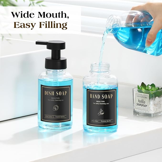 Luxspire Foaming Soap Dispenser, Glass Foam Pump Soap Dispenser, Non-Slip Hand - Image 4