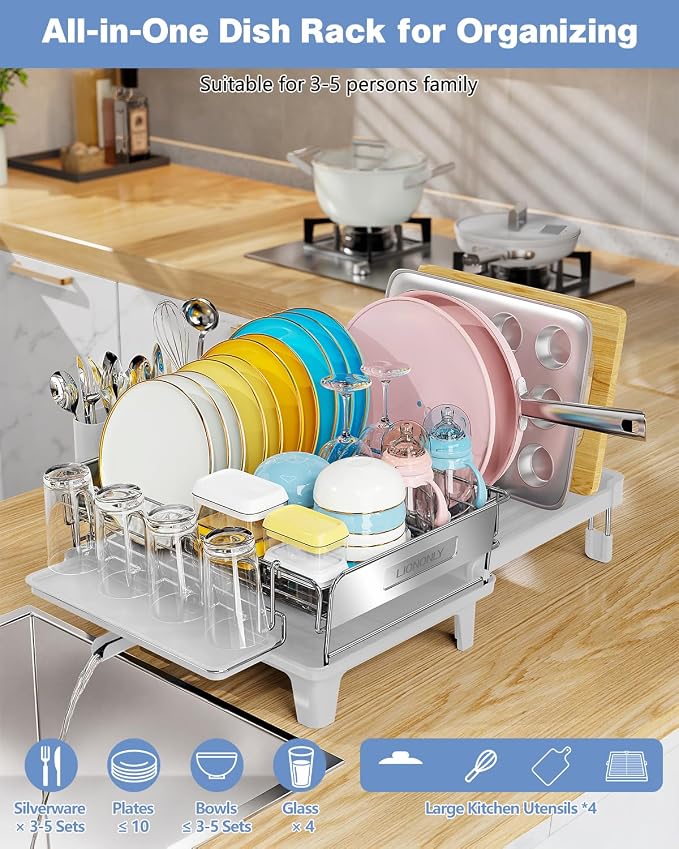 Expandable Dish Drying Rack, Dish Racks - Image 8