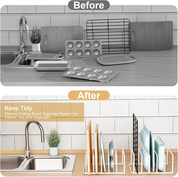 Fikoksol Cutting Board Organizer and Baking Sheet Rack, Tray Dividers - Image 5